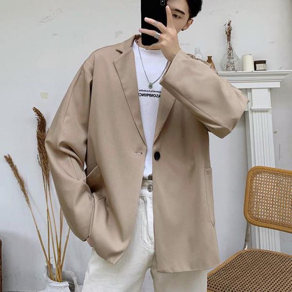 men's suits & blazers blazer jackets 2021 2022 items the latest korea fashion elegante streetwear social black loose autumn clothing, White;black 
men's suits & blazers blazer jackets 2021 2022 items the latest korea fashion elegante streetwear social black loose autumn clothing, White;black