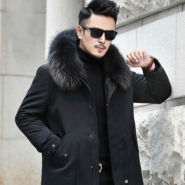men's leather & faux fur real coat winter jacket men natural wool liner parka raccoon collar warm jackets chaqueta hombre l299-26622, Black
men's leather & faux fur real coat winter jacket men natural wool liner parka raccoon collar warm jackets chaqueta hombre l299-26622, Black