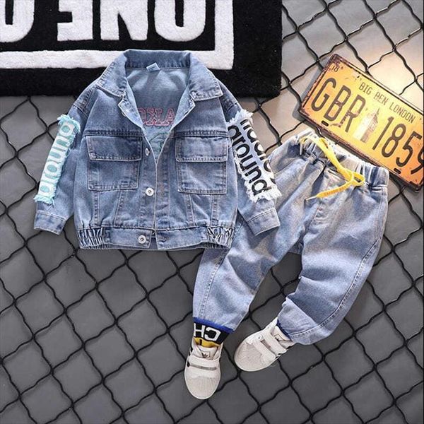boys denim suit fall small and medium childrens coat baby autumn two piece fashion trend, White
boys denim suit fall small and medium childrens coat baby autumn two piece fashion trend, White