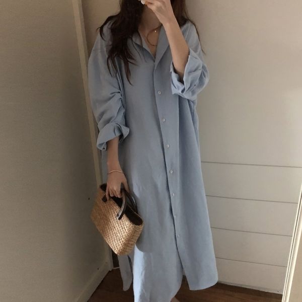 casual v-neck solid color oversize women shirt dresses long sleeves loose clothing vintage shirts dress 73f 210420, White
casual v-neck solid color oversize women shirt dresses long sleeves loose clothing vintage shirts dress 73f 210420, White