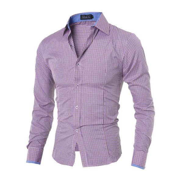 classic small plaids men's shirt uk fashion 2021 arrival young biys slim fit men clothing long sleeve casual shirts, White;black