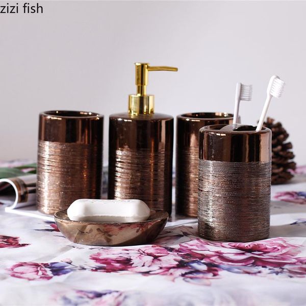 bath accessory set pink gold brushed ceramic bathroom accessories portable soap dispenser dish shampoo bottle mouth cup supplies
bath accessory set pink gold brushed ceramic bathroom accessories portable soap dispenser dish shampoo bottle mouth cup supplies