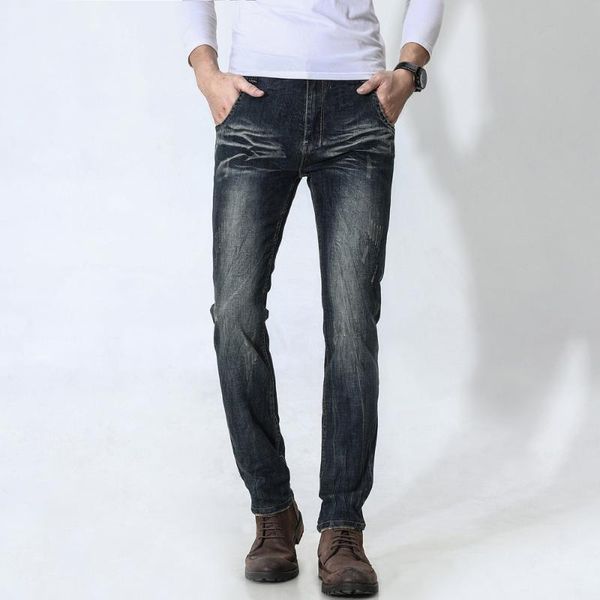 european style retro distressed straight jeans for men fashion stretch slim fit casual denim pants men's, Blue
european style retro distressed straight jeans for men fashion stretch slim fit casual denim pants men's, Blue