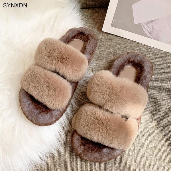 slippers real fur flat home shoes women comfortable open toe brown female non-slip lady 's autumn winter slides, Black
slippers real fur flat home shoes women comfortable open toe brown female non-slip lady 's autumn winter slides, Black
