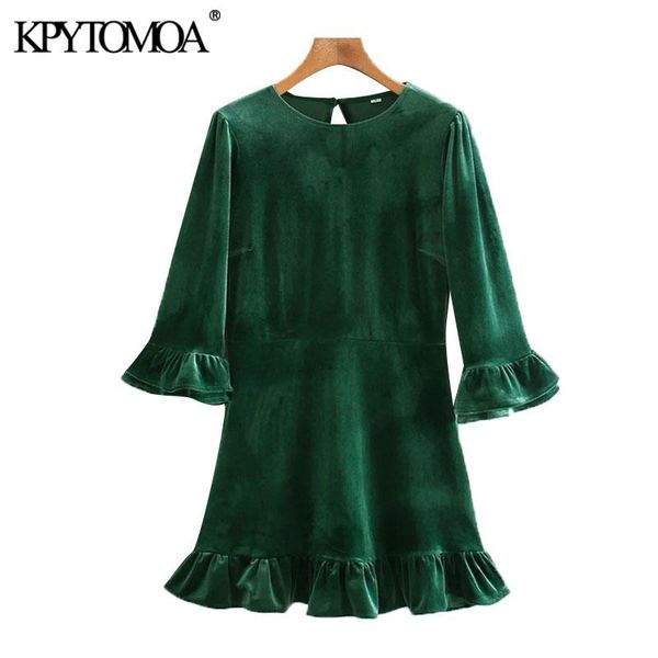 women 2021 elegant fashion ruffled velvet mini dress vintage puff sleeves back zipper female dresses vestidos mujer casual, Black;gray
women 2021 elegant fashion ruffled velvet mini dress vintage puff sleeves back zipper female dresses vestidos mujer casual, Black;gray
