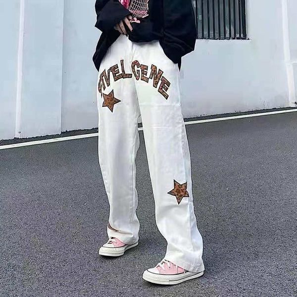 men's jeans high street leopard card stars embroidered tights from brim pants to man and woman torn vibe oversize denim oslo, Blue
men's jeans high street leopard card stars embroidered tights from brim pants to man and woman torn vibe oversize denim oslo, Blue