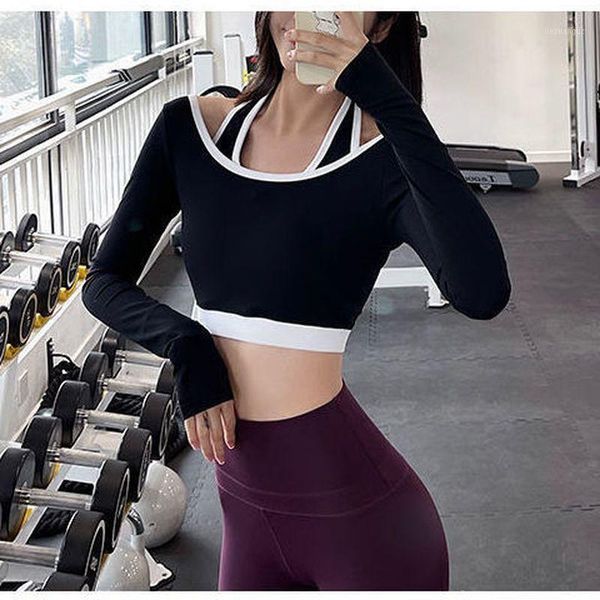 yoga outfit women's t-shirt hanging neck beauty back long sleeve wear chest pad running sports quick dry tight short navel fitness top
yoga outfit women's t-shirt hanging neck beauty back long sleeve wear chest pad running sports quick dry tight short navel fitness top