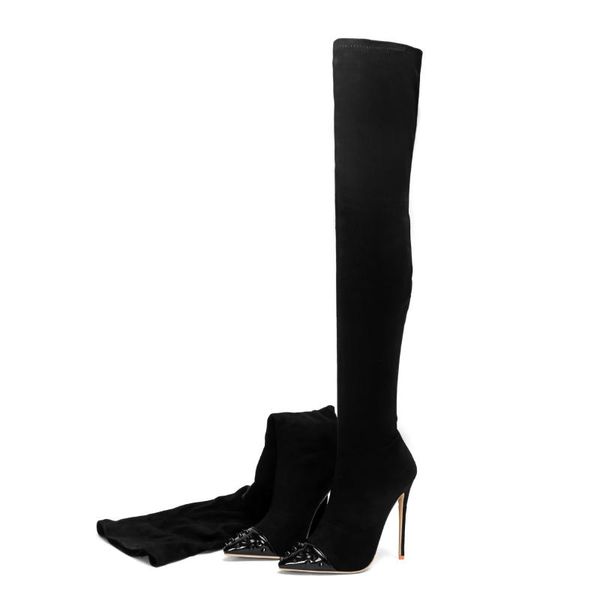 boots 2021 autumn winter women stretch fabrics over the knee female pointed toe thin high heel slip on long shoes, Black
boots 2021 autumn winter women stretch fabrics over the knee female pointed toe thin high heel slip on long shoes, Black