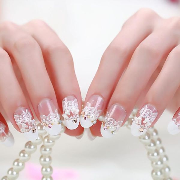 false nails 24pcs press on with luxury 3d pattern white lace transparent fake designs rhinestones nail art t, Red;gold
false nails 24pcs press on with luxury 3d pattern white lace transparent fake designs rhinestones nail art t, Red;gold
