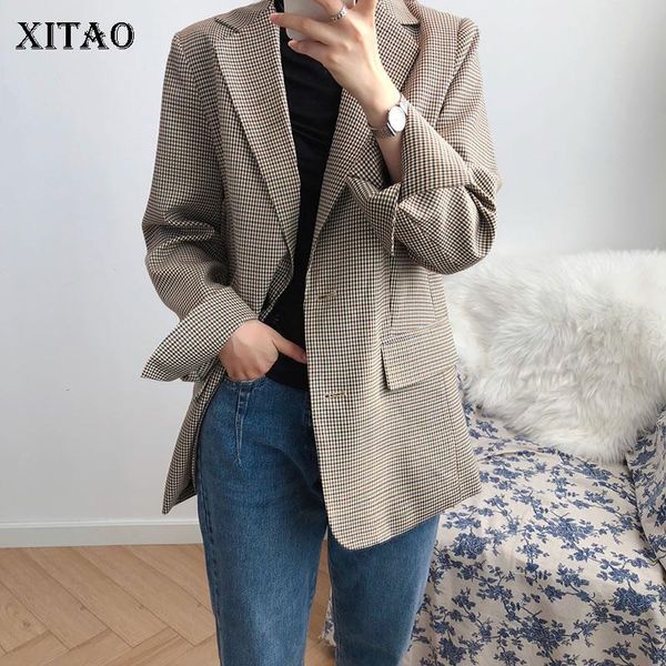 women's suits & blazers xitao vintage plaid women blazer fashion 2021 winter full sleeve pocket single breast small fresh casual coat d, White;black
women's suits & blazers xitao vintage plaid women blazer fashion 2021 winter full sleeve pocket single breast small fresh casual coat d, White;black