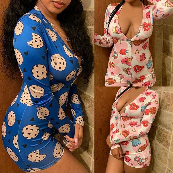 women's jumpsuits & rompers women cute ice print playsuit summer long sleeve bodysuit deep v neck crop jumpsuit home clothes, Black;white
women's jumpsuits & rompers women cute ice print playsuit summer long sleeve bodysuit deep v neck crop jumpsuit home clothes, Black;white