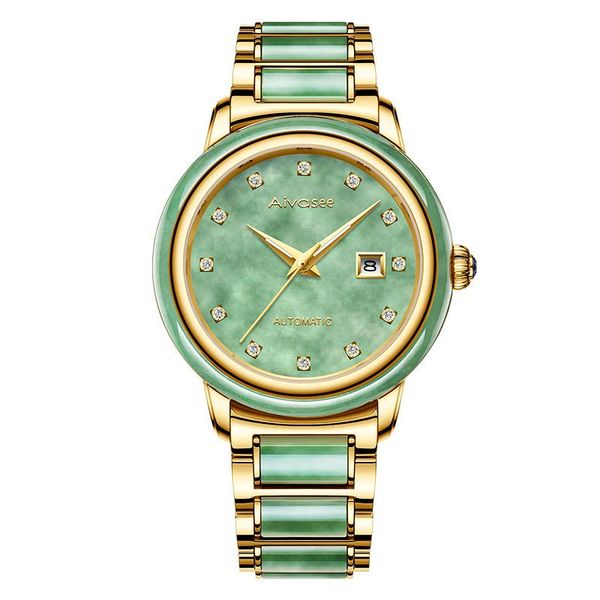 wristwatches jade watch automatic mechanical natural real women clock aivasee business men high-end gift couple, Slivery;brown
wristwatches jade watch automatic mechanical natural real women clock aivasee business men high-end gift couple, Slivery;brown