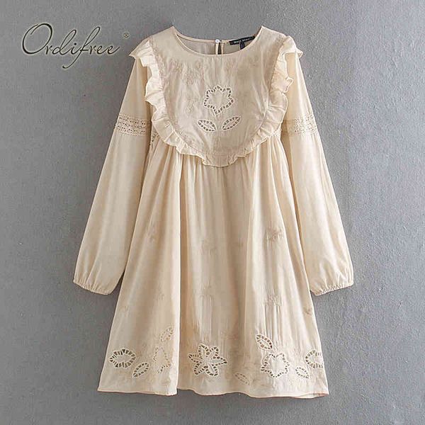 summer women ruffle long sleeve loose casual embroidery mini dress 210415, Black;gray
summer women ruffle long sleeve loose casual embroidery mini dress 210415, Black;gray