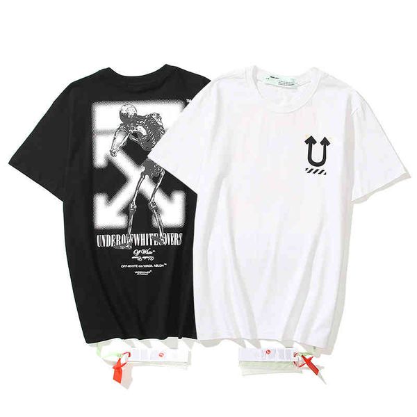 fashion summer off brand new skeleton arrow half sleeve loose men's and women's short sleeve t-shirt, White;black
fashion summer off brand new skeleton arrow half sleeve loose men's and women's short sleeve t-shirt, White;black
