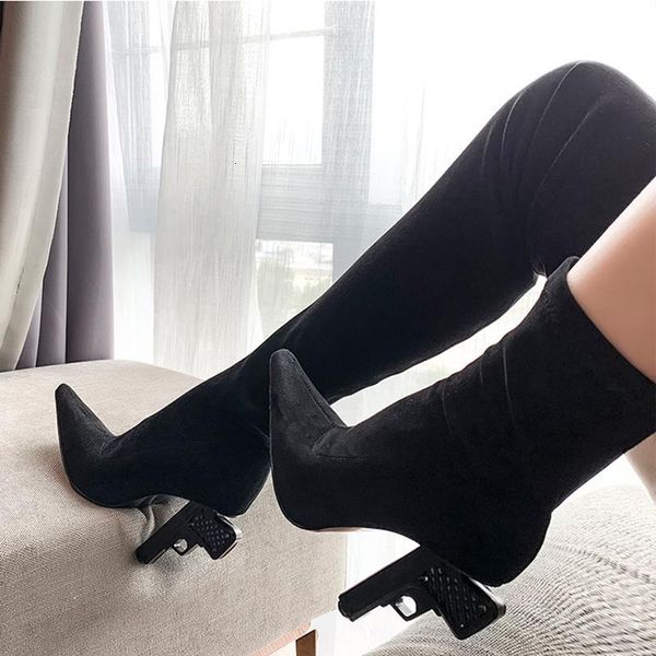 boots women's heteromorphic heel long winter design 15cm 50cm 70cm boot length elastic suede pointed toe fashion shoes 3b5i, Black
boots women's heteromorphic heel long winter design 15cm 50cm 70cm boot length elastic suede pointed toe fashion shoes 3b5i, Black