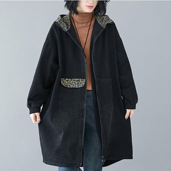 long coat women trench denim hooded loose 2021 spring autumn long-sleeved black pockets big size fashion female yoyikamomo women's coat, Tan;black
long coat women trench denim hooded loose 2021 spring autumn long-sleeved black pockets big size fashion female yoyikamomo women's coat, Tan;black