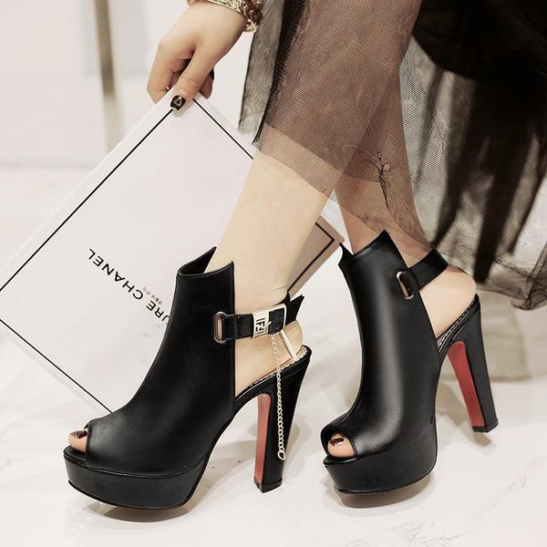 dress shoes summer 2021 super high heels fish mouth dew chain dating party sandals plus-size 50, Black
dress shoes summer 2021 super high heels fish mouth dew chain dating party sandals plus-size 50, Black