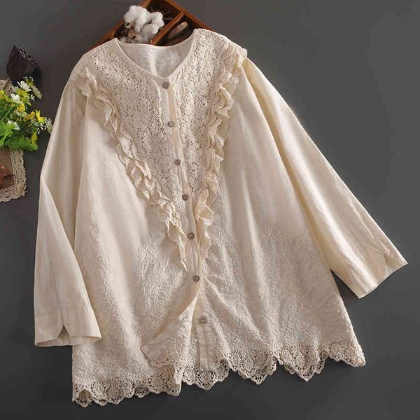 women's blouses & shirts lamtrip 4 colors-- lace ruffles lolita embroidery wave eed single breasted long sleeve shirt cotton blous, White
women's blouses & shirts lamtrip 4 colors-- lace ruffles lolita embroidery wave eed single breasted long sleeve shirt cotton blous, White