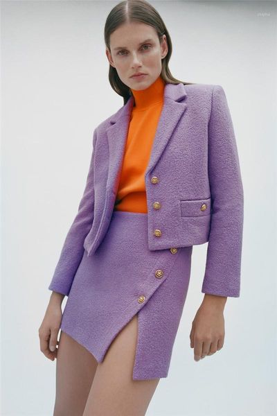 office lady work place wear pure color simple style elegant purple formal woolen business blazers suit jacket and skirts two piece dress, White
office lady work place wear pure color simple style elegant purple formal woolen business blazers suit jacket and skirts two piece dress, White