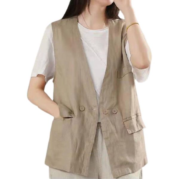 women's vests chalecos para mujer minimalist elegant retro fashion all-matched cotton linen vest summer chic ladies outwear solid ys060, Black;white
women's vests chalecos para mujer minimalist elegant retro fashion all-matched cotton linen vest summer chic ladies outwear solid ys060, Black;white