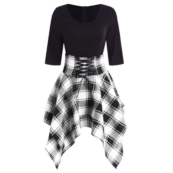 casual dresses asymmetrical dress women plaid print autumn o-neck lace up tartan half sleeve for womens vestidos de fiesta, Black;gray
casual dresses asymmetrical dress women plaid print autumn o-neck lace up tartan half sleeve for womens vestidos de fiesta, Black;gray