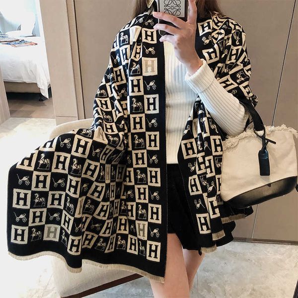 cashmere scarf women's shawl temperament collar dual purpose tassel h letter carriage autumn and winter thickening warmth, Blue;gray
cashmere scarf women's shawl temperament collar dual purpose tassel h letter carriage autumn and winter thickening warmth, Blue;gray