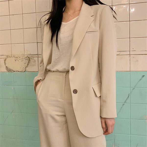 office ladies elegant ventilation single breasted high street loose coat feminine all match slender women blazer 210421, White;black
office ladies elegant ventilation single breasted high street loose coat feminine all match slender women blazer 210421, White;black