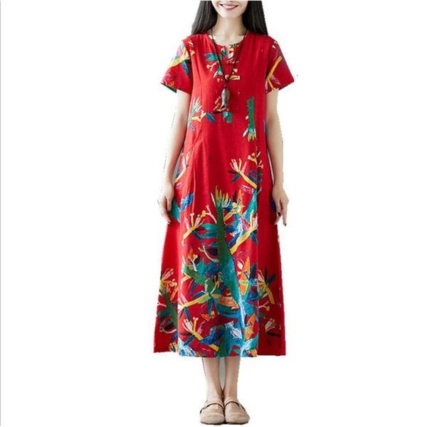 casual dresses 2021women linen long floral printing loose summer elegant vestidos short sleeves round neck female j3332 pbry, Black;gray
casual dresses 2021women linen long floral printing loose summer elegant vestidos short sleeves round neck female j3332 pbry, Black;gray