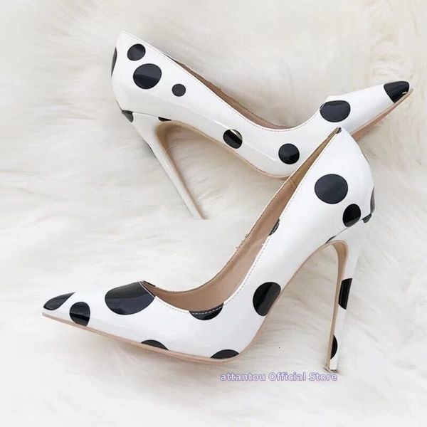 shoe standard black dots printed slippage white women thin pointed to pumps high heels in stiletto shoes
shoe standard black dots printed slippage white women thin pointed to pumps high heels in stiletto shoes