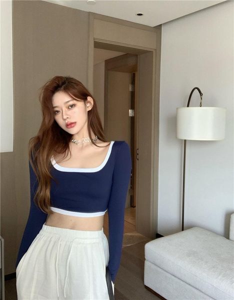 women's t-shirt high waist women t-shirts summer o-neck long-sleeved short empire club style all match female pulls tees, White
women's t-shirt high waist women t-shirts summer o-neck long-sleeved short empire club style all match female pulls tees, White