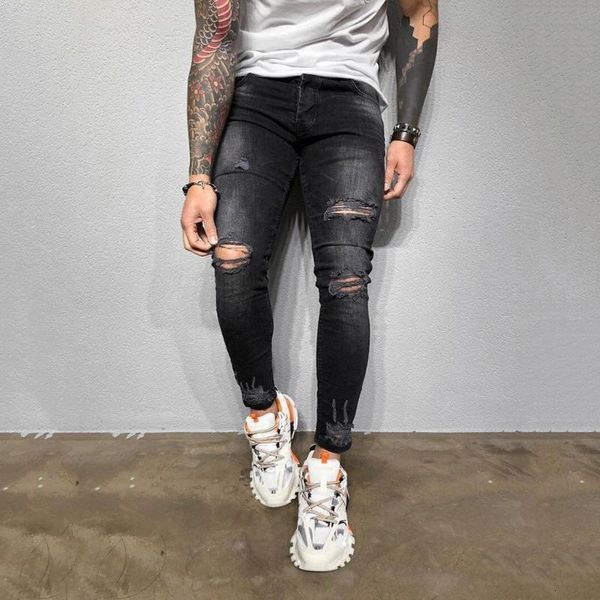men's jeans men denim distressed casual straight slim pants streetwear#0325g30 fhyn, Blue
men's jeans men denim distressed casual straight slim pants streetwear#0325g30 fhyn, Blue