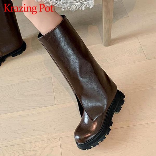 boots krazing pot 2022 cow split leather trouser round toe waterproof thick med heels european catwalk thigh high l49, Black
boots krazing pot 2022 cow split leather trouser round toe waterproof thick med heels european catwalk thigh high l49, Black
