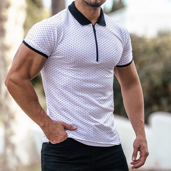 fit pattern men's zipper polo shirt comfortable breathable fashionable cool daily travel work party, White;black
fit pattern men's zipper polo shirt comfortable breathable fashionable cool daily travel work party, White;black