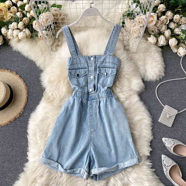 summer women vintage denim jumpsuits streetwear chic button playsuit blue wide leg pants suspender rompers autumn 210513, Black;white
summer women vintage denim jumpsuits streetwear chic button playsuit blue wide leg pants suspender rompers autumn 210513, Black;white