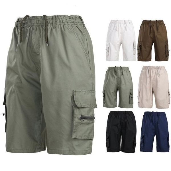 men's pants elastic waist cargo shorts holiday pockets combat work casual half, Black 
men's pants elastic waist cargo shorts holiday pockets combat work casual half, Black
