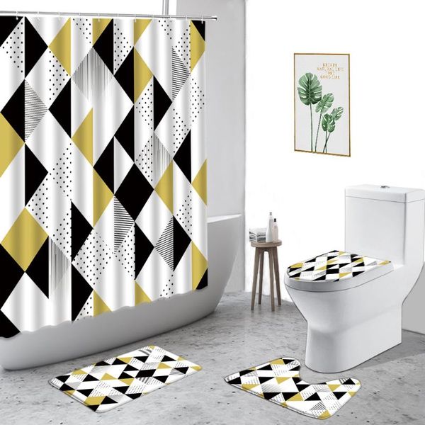 shower curtains black yellow white geometric ethnic style bathroom decoration curtain set non-slip bath mat toilet cover carpet
shower curtains black yellow white geometric ethnic style bathroom decoration curtain set non-slip bath mat toilet cover carpet