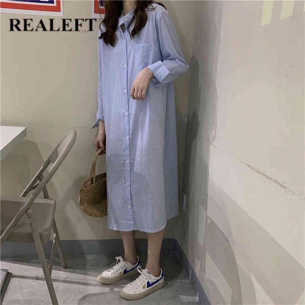 arrival women's long dress elegant korean style vertical stripes sleeve casual loose ladies dresses female 210428, Black;gray
arrival women's long dress elegant korean style vertical stripes sleeve casual loose ladies dresses female 210428, Black;gray