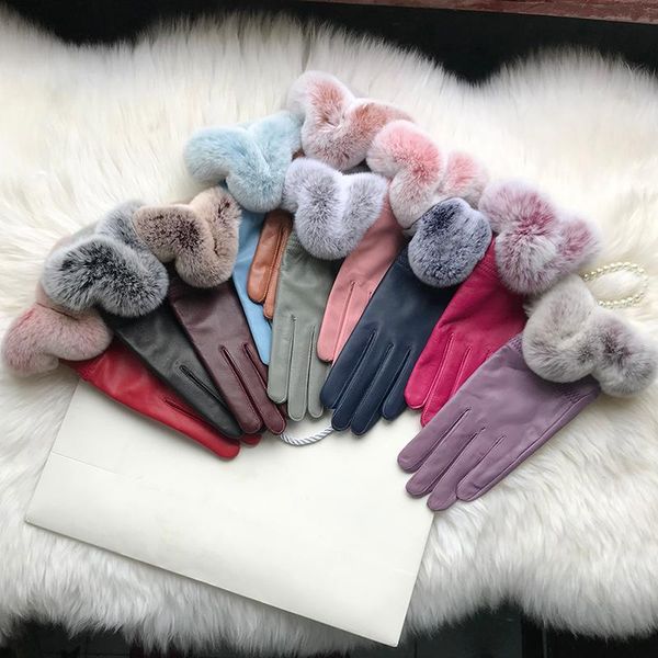 five fingers gloves autumn winter women' genuine leather 100% real rex fur sheepskin mittens black red blue pink, Blue;gray
five fingers gloves autumn winter women' genuine leather 100% real rex fur sheepskin mittens black red blue pink, Blue;gray