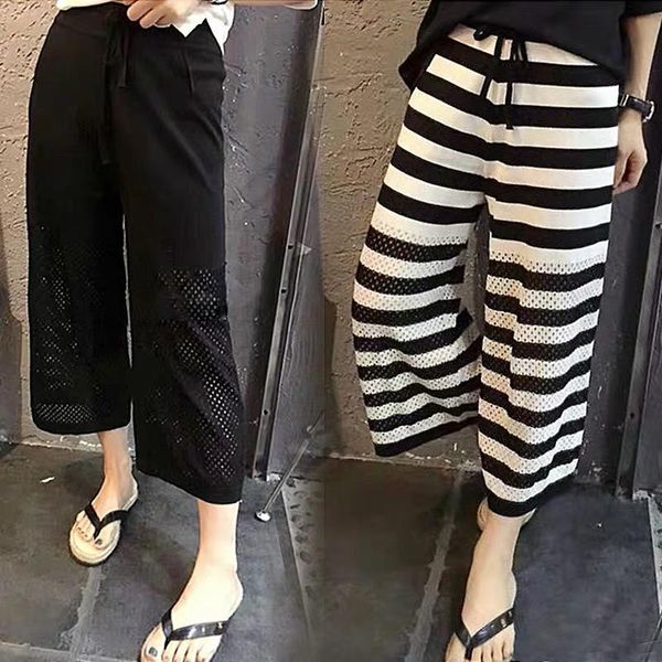 fashion women's casual pants 2021 summer products thin loose ice silk cropped knit hollow wide-leg & capris, Black;white
fashion women's casual pants 2021 summer products thin loose ice silk cropped knit hollow wide-leg & capris, Black;white