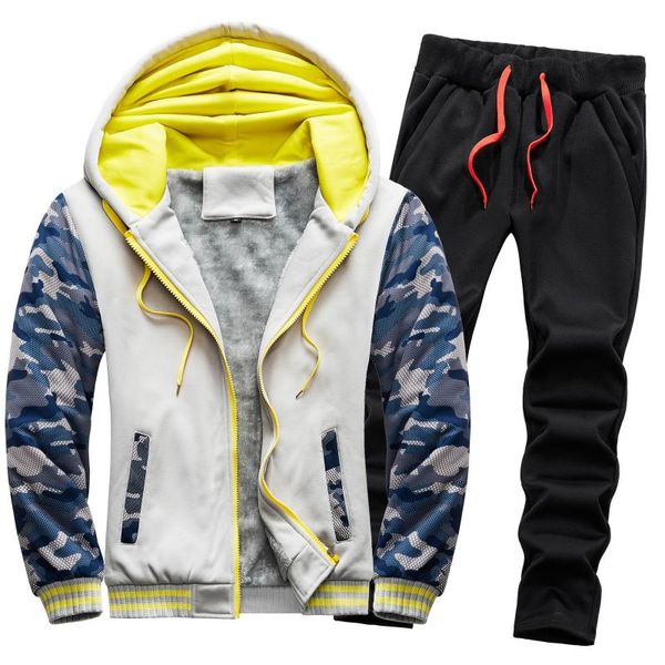 men's tracksuits tracksuit winter plus size camouflage jacket long pants thickened velvet warm sportswear suit clothes, Gray
men's tracksuits tracksuit winter plus size camouflage jacket long pants thickened velvet warm sportswear suit clothes, Gray