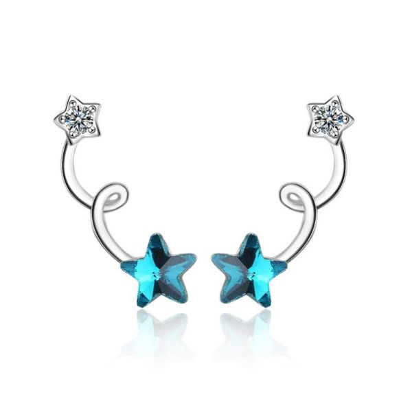 stud simple blue crystal pentagram star spiral earrings for women fashion jewelry with, Golden;silver
stud simple blue crystal pentagram star spiral earrings for women fashion jewelry with, Golden;silver