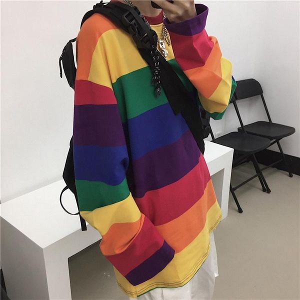 rainbow colorful t shirts oversize spring autumn tee women men streetwear loose t-shirts striped clothes long sleeve women's t-shir, White
rainbow colorful t shirts oversize spring autumn tee women men streetwear loose t-shirts striped clothes long sleeve women's t-shir, White
