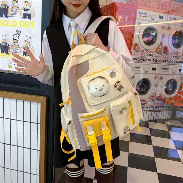 school bags hksng waterproof girl harajuku backpack kawaii nylon women bag lady college student pin badge female book
school bags hksng waterproof girl harajuku backpack kawaii nylon women bag lady college student pin badge female book