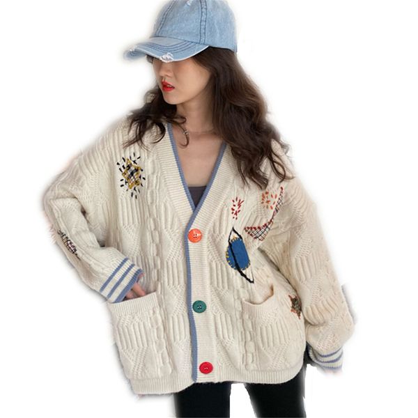 sweaters starry sky embroidery sweater knitted cardigan jacket women autumn and winter loose korean lazy style, White;black
sweaters starry sky embroidery sweater knitted cardigan jacket women autumn and winter loose korean lazy style, White;black