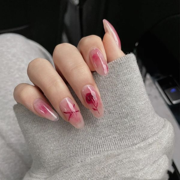 hand painted halo dye of the same piece, remove rose fake patch, and wear hand-made finished nail enhancement, Red;gold
hand painted halo dye of the same piece, remove rose fake patch, and wear hand-made finished nail enhancement, Red;gold