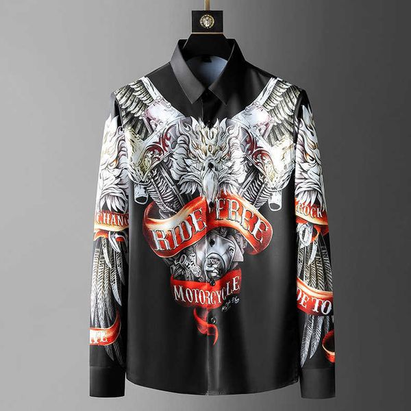 luxury eagle print men's shirt long sleeve casual shirt streetwear social party blouse camisas para hombre 210527, White;black
luxury eagle print men's shirt long sleeve casual shirt streetwear social party blouse camisas para hombre 210527, White;black