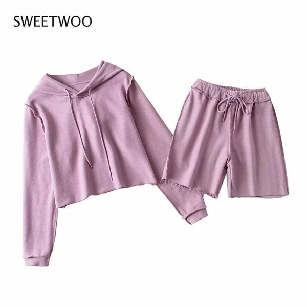 women's tracksuits spring and summer suit fashion sportswear ladies long lantern sleeve loose sweater crop + shorts sports leisure, Gray
women's tracksuits spring and summer suit fashion sportswear ladies long lantern sleeve loose sweater crop + shorts sports leisure, Gray