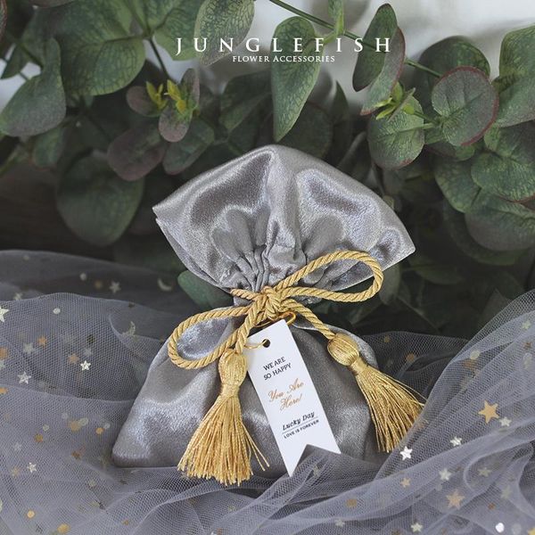 gift wrap 10pcs/lot space silver wedding candy bag silk satin golden tassel high texture for wedding, birthday party
gift wrap 10pcs/lot space silver wedding candy bag silk satin golden tassel high texture for wedding, birthday party