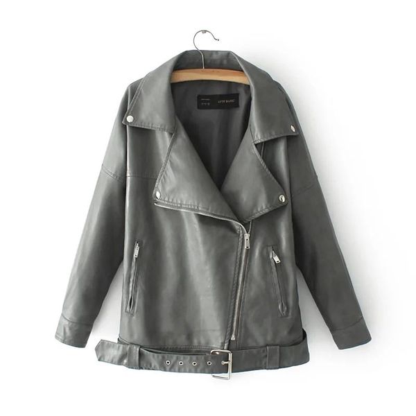 women's leather & faux cool women gray coats 2021 autumn fashion pocket pu jackets moto style long female jacket sashes girls coat, Black
women's leather & faux cool women gray coats 2021 autumn fashion pocket pu jackets moto style long female jacket sashes girls coat, Black