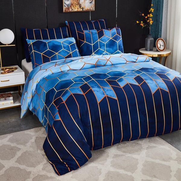 bedding sets 3pcs household light luxury style gilt line geometric quilt cover kit set
bedding sets 3pcs household light luxury style gilt line geometric quilt cover kit set